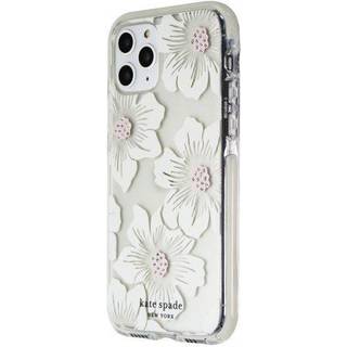 Kate Spade New York Defensive Hardshell Case til iPhone 11 Pro - Hollyhock Floral Clear/Cream med sten/fl?de kofanger
