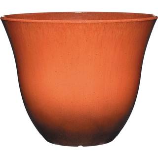 Classic Home and Garden Honeysuckle Resin Flower Pot Planter Orange Ember 13 """"