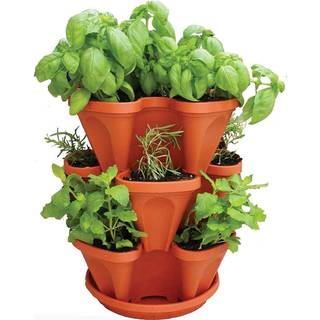 Mr. Stacky Self Wating 3 Tier Stackable Garden Lodret planter Set terracotta lille