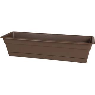 Bloem Dura Cotta Window Box Planter: 24 """" - Chokolade - med bakke vejrbestandig harpiksboks Aftagelig bakke til indendørs og udendørs brug havea