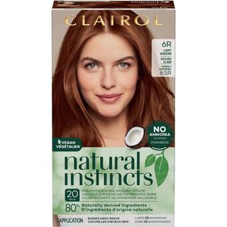 Clairol Natural Instincts Demi-permanent hårfarve 6R lys auburn - 80% naturligt afledt, ammoniakfri, vegansk, op til 28 vaske