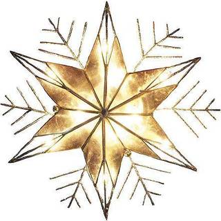 Kurt Adler 10-Light Capiz og Wire Snowflake Christmas Treetop 10-tommer s?lv