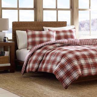 Eddie Bauer - King Comforter Set Reversible Alt Down Bedding med matchende shams ?ndbar boligindretning til alle s?soner (Edgewood Red/Beige King