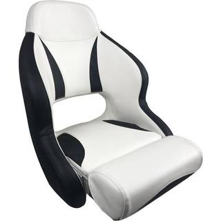 Bådstol ESM Deluxe Sport Flip-Up, 52.5 x 67 x 60 cm, med opklappeligt sæde, hvid/sort