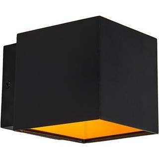 Sæt med 2 design væglamper sort/guld inkl. LED - Caja