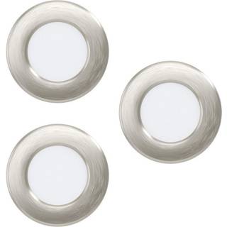EGLO FUEVA 5 indbygningsspot Ø86 mm, 3000K, 3-pak, børstet stål