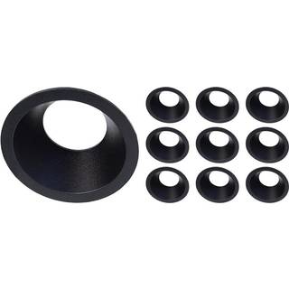 Fordelspakke 10x Noxion Forsænket Spot D-round MR16 Vipbar sort | Udsnit 70mm - GU10 sokkel