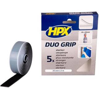 HPX duo grip - sort selvklæbende velcobånd 25mm x 2 m