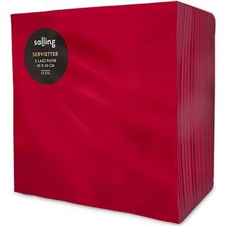 Salling ensfarvede servietter 40x40 cm 50-pak - Rød (På lager i varehus)