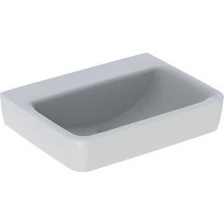Geberit Renova Plan håndvask med overløb asymmetrisk: Hvid, B=50cm, H=16.5cm, T=38cm, Hanehul=Uden, Overløb=Uden