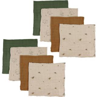 Pippi Tæpper/ Stofbleer i Musselin 8-Pak, Deep Lichen Green