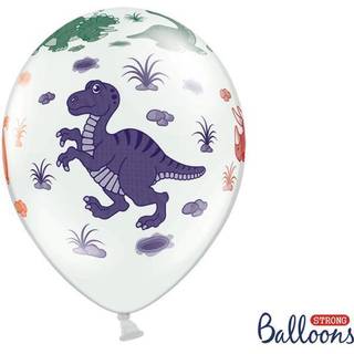 50 stk. Balloner Dinosaurer Pastel Hvid – Farverigt 30 cm Festtema til Børnefest