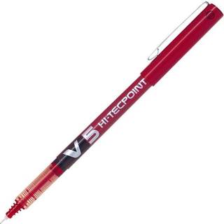 12 x Pilot Hi-Techpoint V5 GRIP pen 0,5mm rød