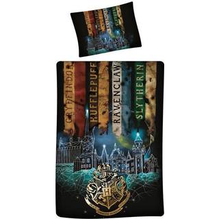 Harry Potter sengetøj - 140x200 cm - The deathly hallows sengesæt - 2 i 1 design - Dynebetræk i 100% bomuld