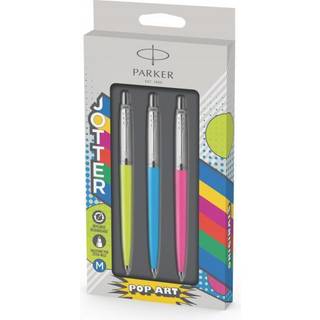 Jotter Originals 60's Pop Art, Lime, Sky-blue, Hot Pink M Blue 3-pak, Parker 2141359, 6stk