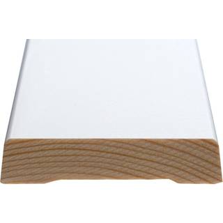Indfatning glat hvid - 14 x 65 x 2200 mm (På lager i butik)