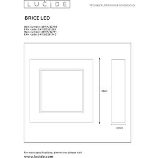 Lucide - Brice-Led 22cm - Badeværelseslampe