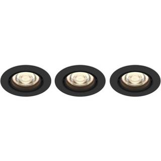 Philips Impala indbygningsspots LED 6W 2200-2700K WarmGlow dæmpbar, sort, 3-pak