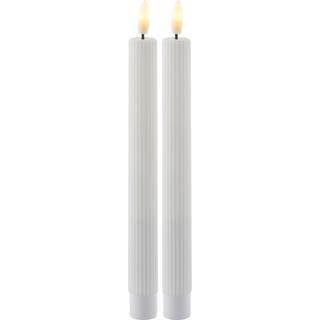 Smilla Tall Genopladelig kronelys 25 cm 2 stk. sæt, hvid