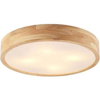 Lindby loftlampe Tanju, Ø 50 cm, 4 lyskilder, egetræ, E27