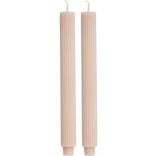 Lene Bjerre Ribbat lys 25 cm 2-pak Bark