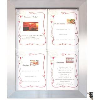 Securit Stainless steel LED informationsdisplay 4xA4 i rustfrit stål
