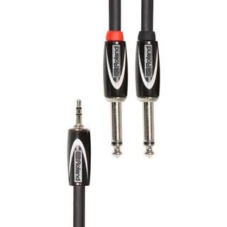 Black 3,5mm TRS - Dual 1/4" Splitter Y cable 1,5m