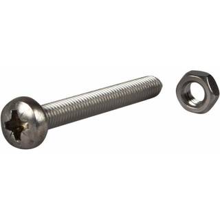 ESSVE 550313 Maskinskrue møtrik, afrundet hoved, syrefast A4 M6 x 50 mm, pakke med 4