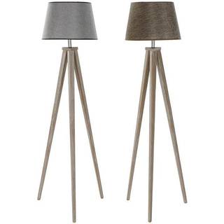 Gulvlampe DKD Home Decor 40 x 40 x 154 cm Natur Grå Brun 250 V 60 W Fyrretræ (2 enheder)