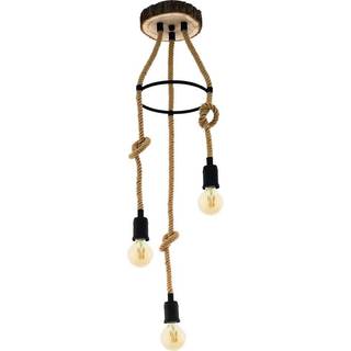Outlet: EGLO Rampside Pendel Lampe til 3xE27 Ø30 i Sort/Natur