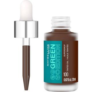Maybelline Green Edition Superdrop Tonet Oil Base Makeup Justerbar Natural Coverage Foundation Formuleret med Jojoba & Marula Oil 100 1 Count