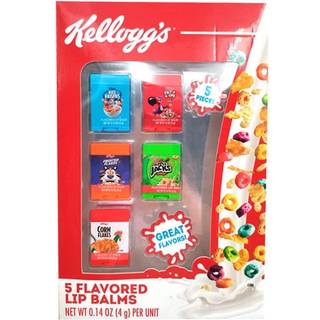 Smag Beauty 5-Piece Kelloggs korn aromatiseret læbebalsam automat sæt sød kornboks formede balsamer inkluderer cornflakes ris krispies frostede f