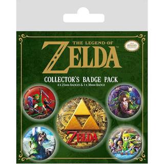 Legend of Zelda Pin-Back Buttons 5-Pack Classics