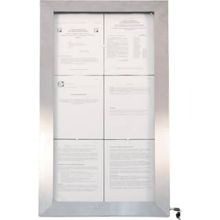Securit Stainless steel LED informationsdisplay 6xA4 i rustfrit stål