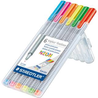 Staedtler Fineliner tegningspenner .3 mm 6 t?ller triplus fine linje 6-pack assorteret neon