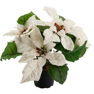 Julestjerne Hvid Kunstig - 23 cm