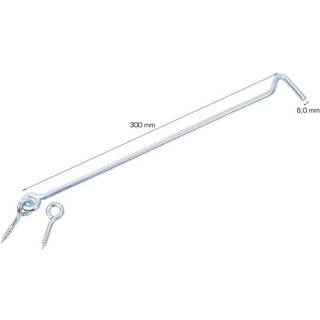 Dørkrog Ø6 x 300 mm elforzinket 2 stk.
