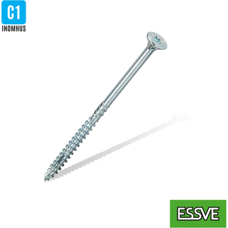 ESSVE ESSDRIVE Træskrue 4 mm Ø, forsænket, FZB El-galvaniseret