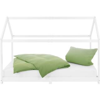 ML Design COT 90 x 200 cm med tag og slattedramme, hvid, burbed til piger og