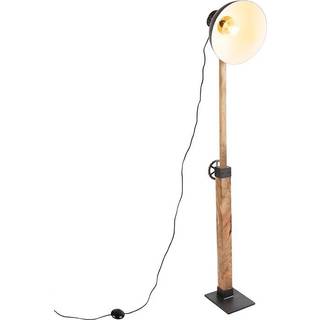 Industriel gulvlampe mørkegrå med mangotræ - Mangoes