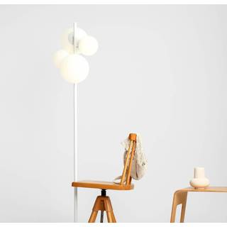 Gulvlampe Dione, 4 lyskilder, hvid