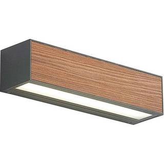 LED udendørs væglampe Lengo Arcchio, Mørkt træ, Aluminium, Moderne