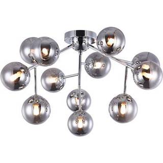 Dallas loftlampe med 12 glaskugler, krom
