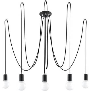 Lysekrone EDISON 5 sort