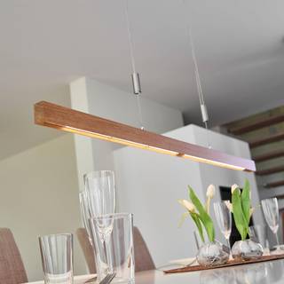 Quitani LED-pendel Nora, eg natur, længde 118 cm