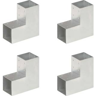 stolpebeslag L-form 4 stk. 91x91 mm galvaniseret metal