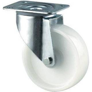 Tente 3470UOR160P63 Hjul nylon, hvid, plade 137x105 mm 160 mm