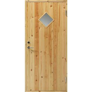 Swedoor udhusdør m/glas 948x2050x92 ubh. fyr højre udadg. m/lodrette spor og rude