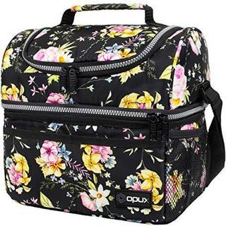 Opux frokostboks til kvinder isoleret stor frokostpose voksen arbejde dobbelt dækker frokostkasse måltider prep dobbelt rum lækage frokost køler