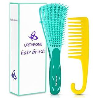 Detangling h?rb?rste h?r detangler b?rste og bred tandkams?t til sort naturlig kr?llet v?dt t?rt tyk lige langt h?r afro amerikansk type 3a-4c be